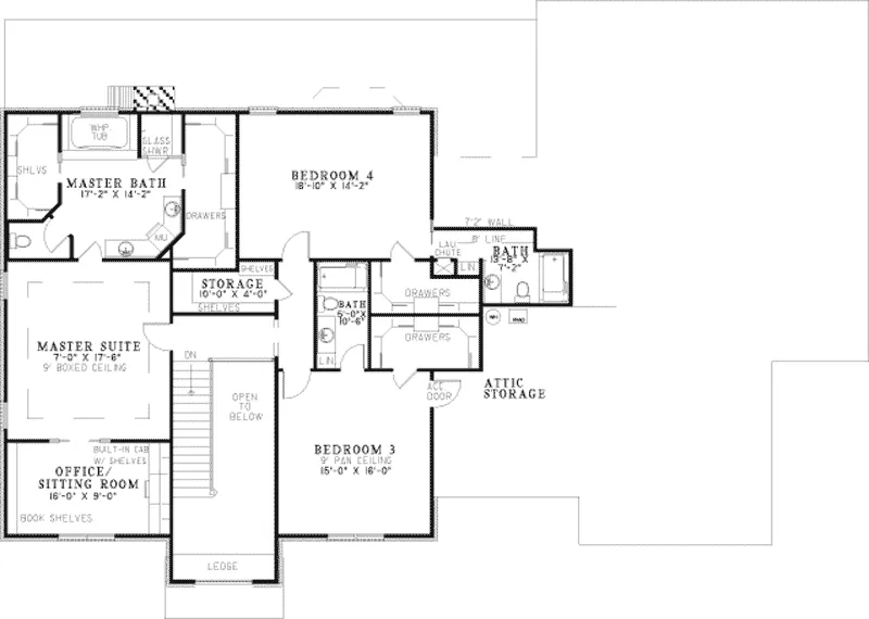 Luxury House Plan Second Floor - Flowervale Luxury Home 055S-0061 - Search House Plans and More