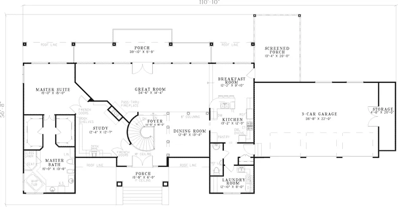 Contemporary House Plan First Floor - Ocean Ridge Florida Style Home 055S-0063 - Shop House Plans and More