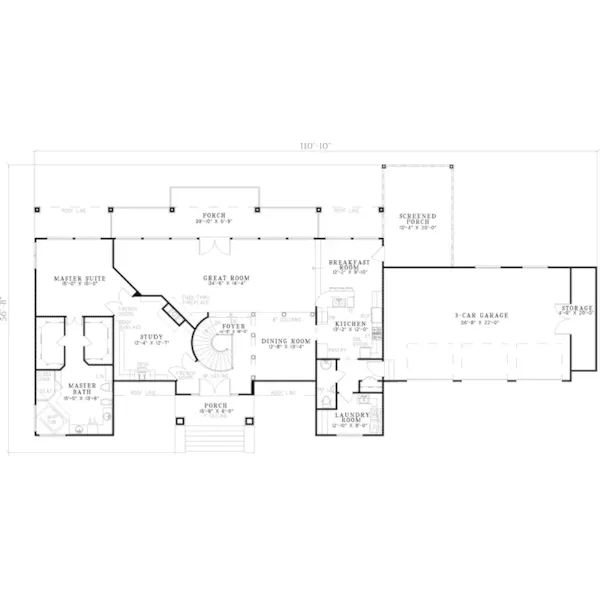 Ranch House Plan First Floor - Ocean Ridge Florida Style Home 055S-0063 - Shop House Plans and More