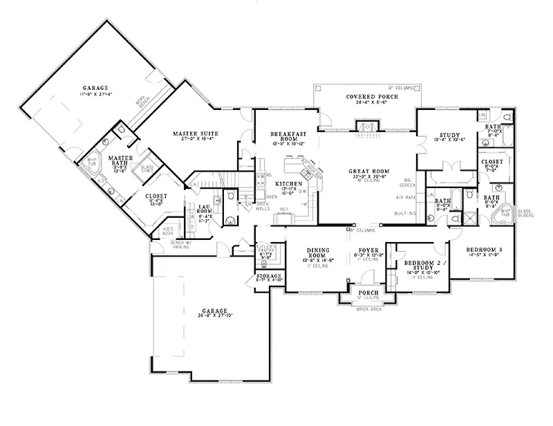 Traditional House Plan First Floor - Laddonia Manor Luxury Home 055S-0065 - Shop House Plans and More