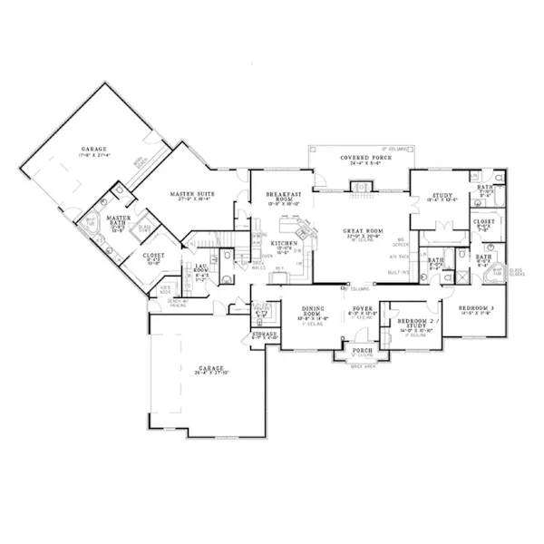 Traditional House Plan First Floor - Laddonia Manor Luxury Home 055S-0065 - Shop House Plans and More