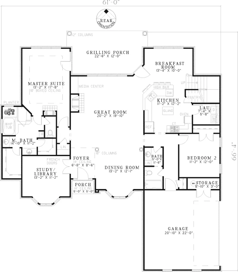 Country House Plan First Floor - Eldred Luxury Brick Home 055S-0067 - Search House Plans and More