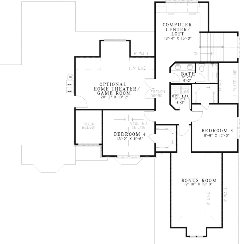 Country House Plan Second Floor - Eldred Luxury Brick Home 055S-0067 - Search House Plans and More