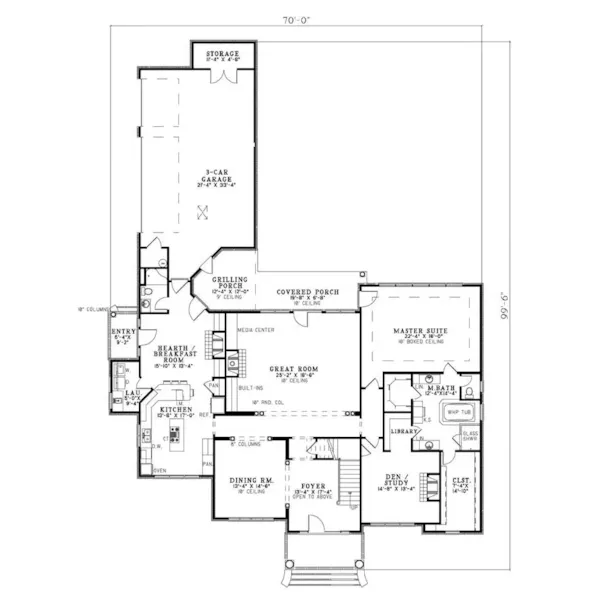 Georgian House Plan First Floor - Elba Luxury Home 055S-0071 - Search House Plans and More