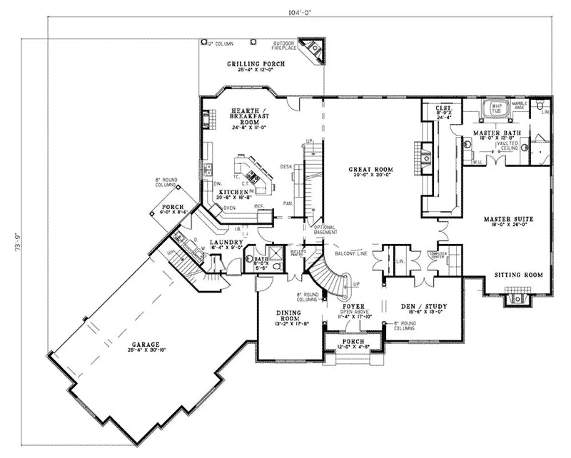Luxury House Plan First Floor - Elton Luxury Home 055S-0072 - Search House Plans and More
