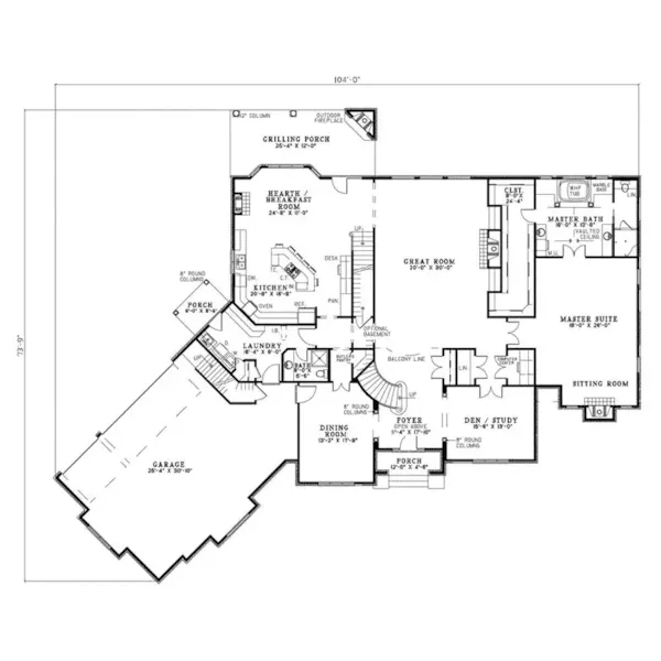 Luxury House Plan First Floor - Elton Luxury Home 055S-0072 - Search House Plans and More