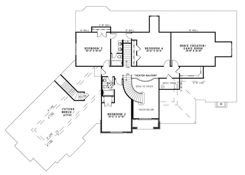 Traditional House Plan Second Floor - Elton Luxury Home 055S-0072 - Search House Plans and More