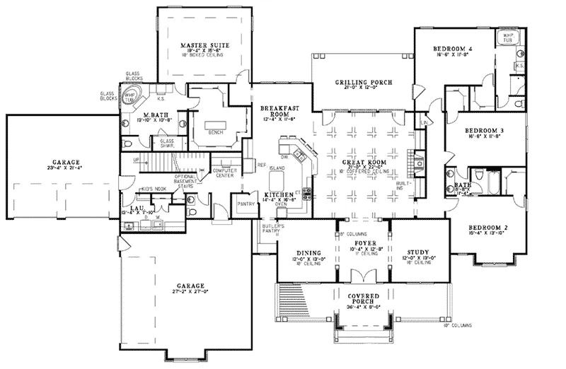 Country House Plan First Floor - Artois Luxury Craftsman Home 055S-0074 - Search House Plans and More