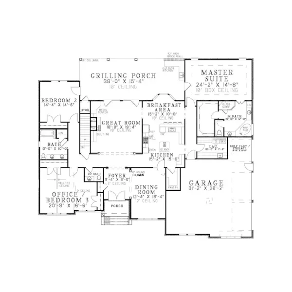 Luxury House Plan First Floor - Deerwood Park Luxury Home 055S-0075 - Search House Plans and More