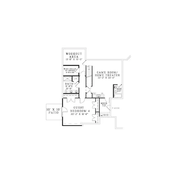 Luxury House Plan Lower Level Floor - Deerwood Park Luxury Home 055S-0075 - Search House Plans and More