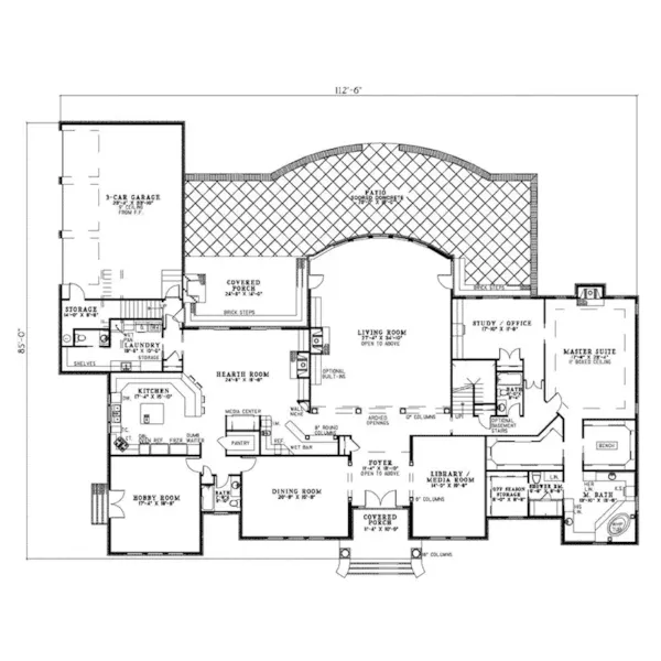 Traditional House Plan First Floor - Winton Manor Luxury Home 055S-0076 - Shop House Plans and More