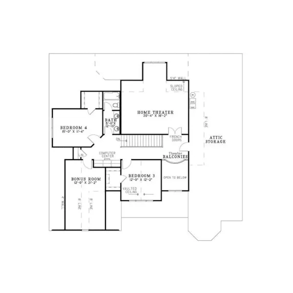 Shingle House Plan Second Floor - Morris Bluff Shingle Style Home 055S-0077 - Shop House Plans and More