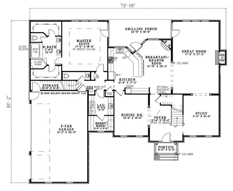 Colonial House Plan First Floor - Sunflower Ridge Luxury Home 055S-0078 - Shop House Plans and More