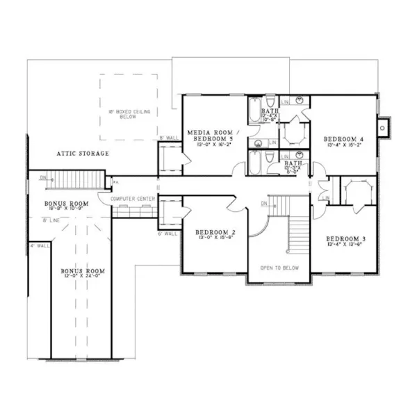 Luxury House Plan Second Floor - Sunflower Ridge Luxury Home 055S-0078 - Shop House Plans and More