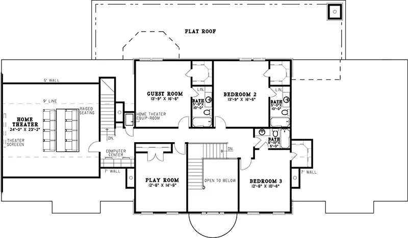 Greek Revival House Plan Second Floor - Saltsburg Luxury Georgian Home 055S-0081 - Shop House Plans and More