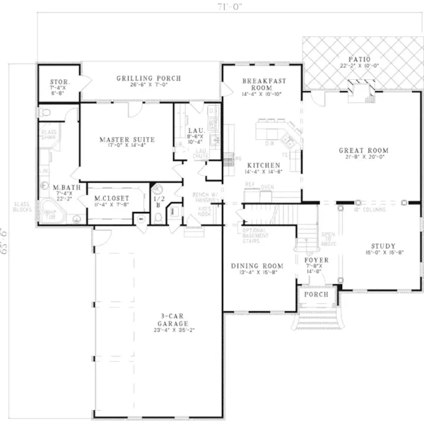 Traditional House Plan First Floor - Narbonne Manor Luxury Home 055S-0082 - Shop House Plans and More