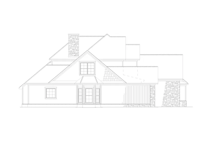 Arts & Crafts House Plan Left Elevation - Rhineland Manor Luxury Home 055S-0085 - Shop House Plans and More