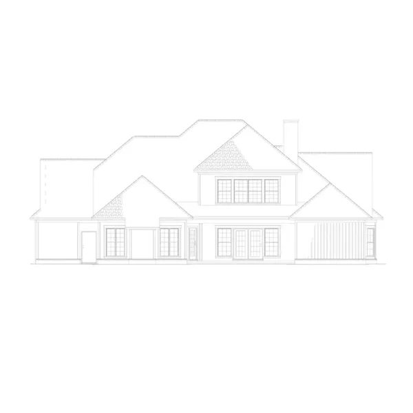 Shingle House Plan Rear Elevation - Rhineland Manor Luxury Home 055S-0085 - Shop House Plans and More