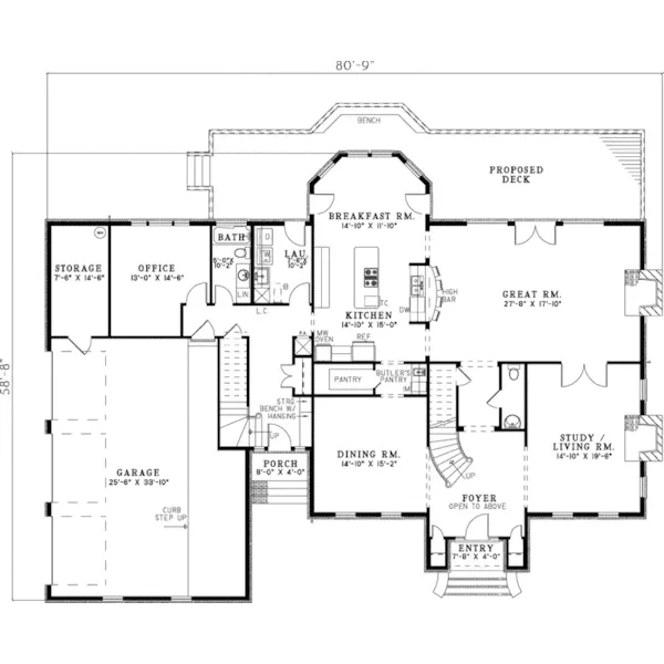 Georgian House Plan First Floor - Sugarberry Georgian Home 055S-0098 - Shop House Plans and More