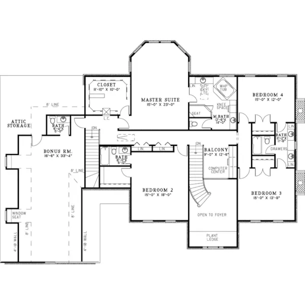 Georgian House Plan Second Floor - Sugarberry Georgian Home 055S-0098 - Shop House Plans and More