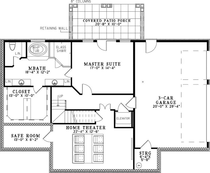 Luxury House Plan Lower Level Floor - Fox Bend Luxury Country Home 055S-0100 - Search House Plans and More