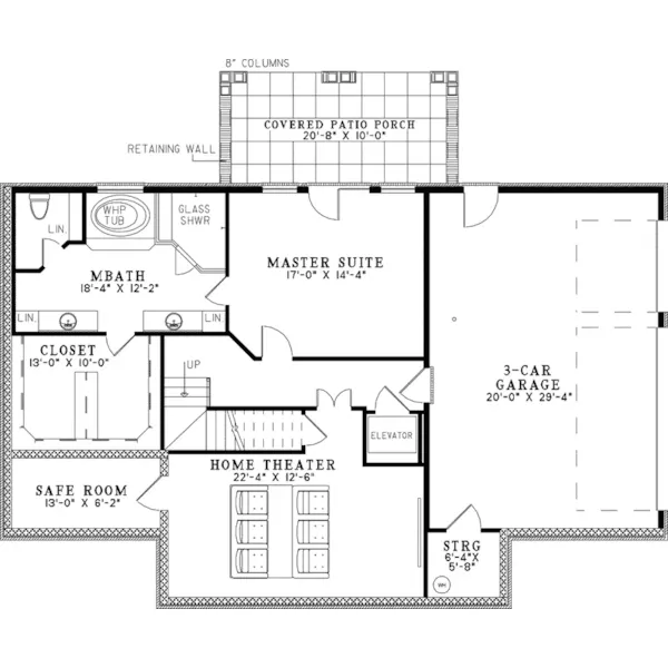 Luxury House Plan Lower Level Floor - Fox Bend Luxury Country Home 055S-0100 - Search House Plans and More