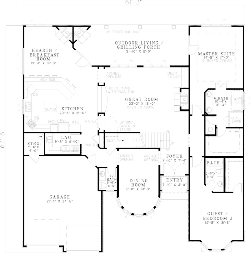 European House Plan First Floor - Randleman European Home 055S-0101 - Shop House Plans and More