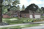 Ranch House Plan Front of Home - Zinnia Ranch Home 055S-0102 - Shop House Plans and More
