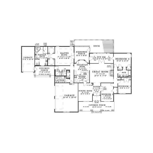 Country House Plan First Floor - Burwell Luxury Home 055S-0104 - Search House Plans and More