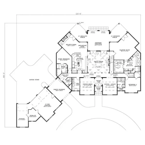 Luxury House Plan First Floor - Fanchon Luxury Home 055S-0107 - Search House Plans and More