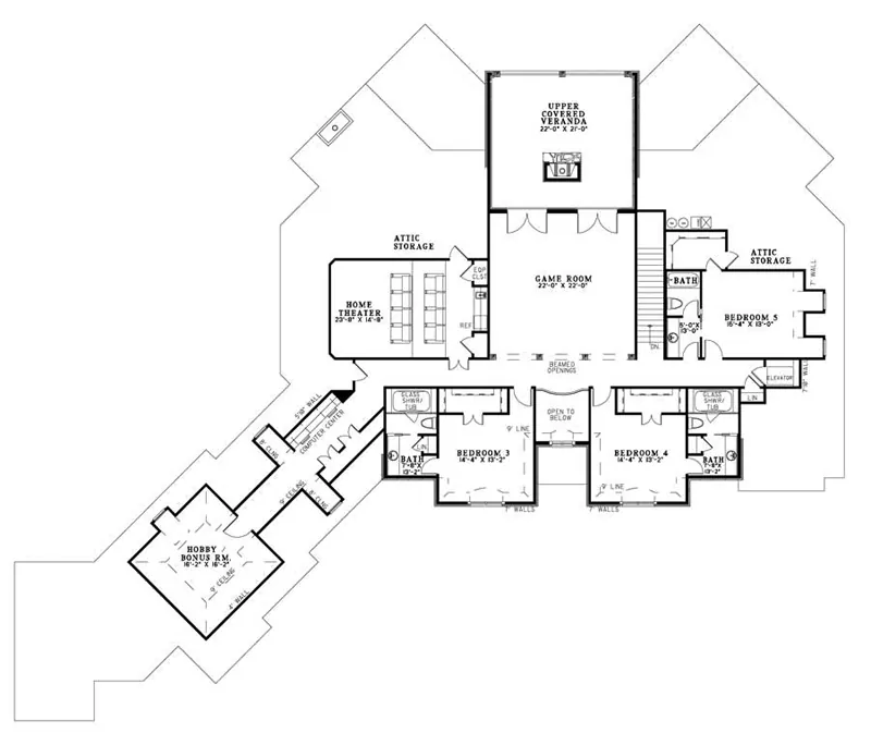 Luxury House Plan Second Floor - Fanchon Luxury Home 055S-0107 - Search House Plans and More