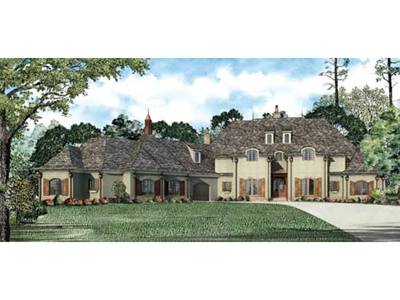 Luxury House Plan Front of Home - Fanchon Luxury Home 055S-0107 - Search House Plans and More