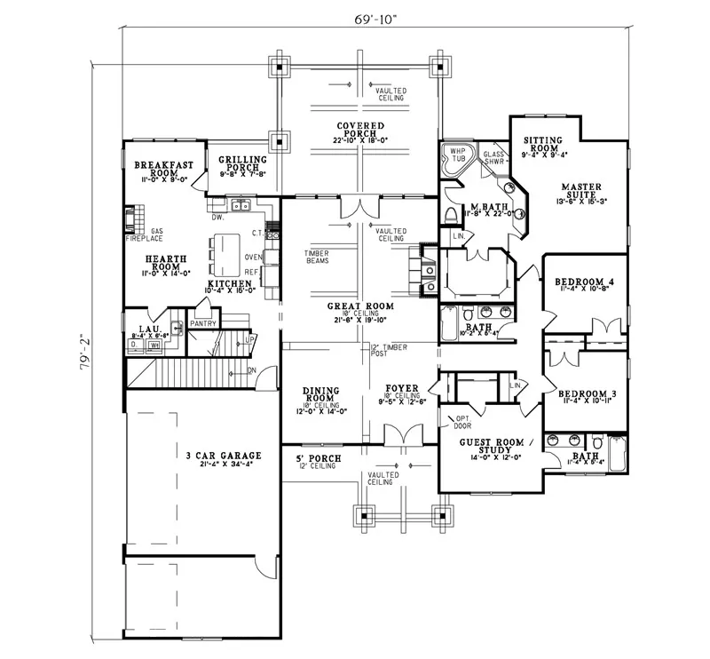 Luxury House Plan First Floor - Falcon Creek Luxury Home 055S-0111 - Search House Plans and More