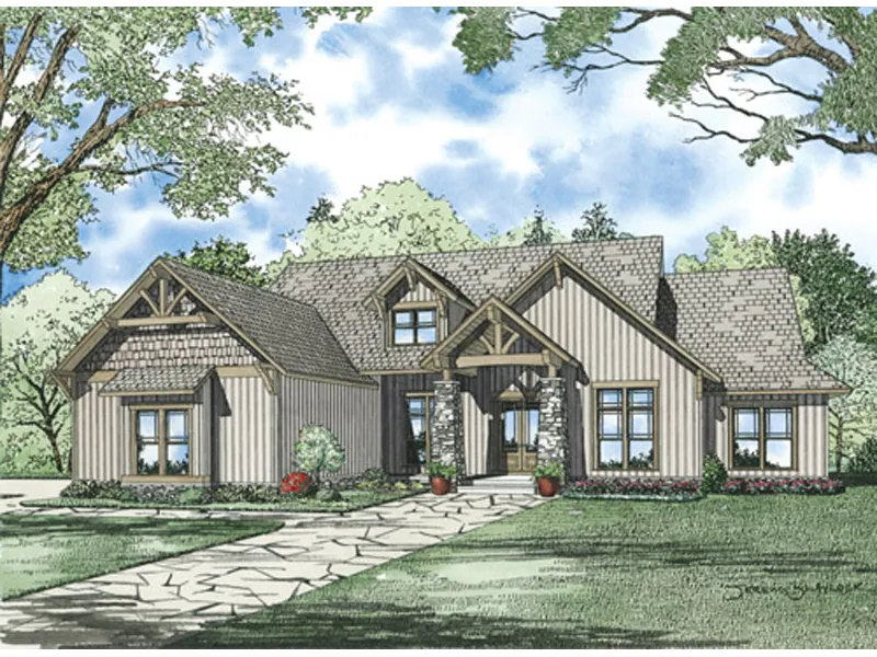 Luxury House Plan Front of Home - Falcon Creek Luxury Home 055S-0111 - Search House Plans and More