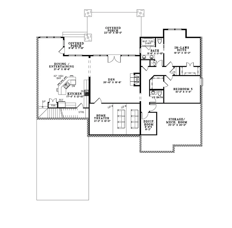 Luxury House Plan Lower Level Floor - Falcon Creek Luxury Home 055S-0111 - Search House Plans and More