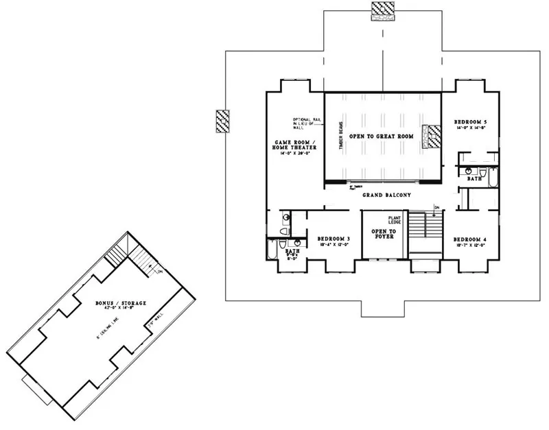 Arts & Crafts House Plan Second Floor - Enzo Manor Luxury Rustic Home 055S-0112 - Search House Plans and More