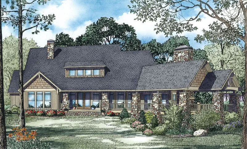 Arts & Crafts House Plan Color Image of House - Clancy Creek Rustic Luxury Home 055S-0114 - Search House Plans and More