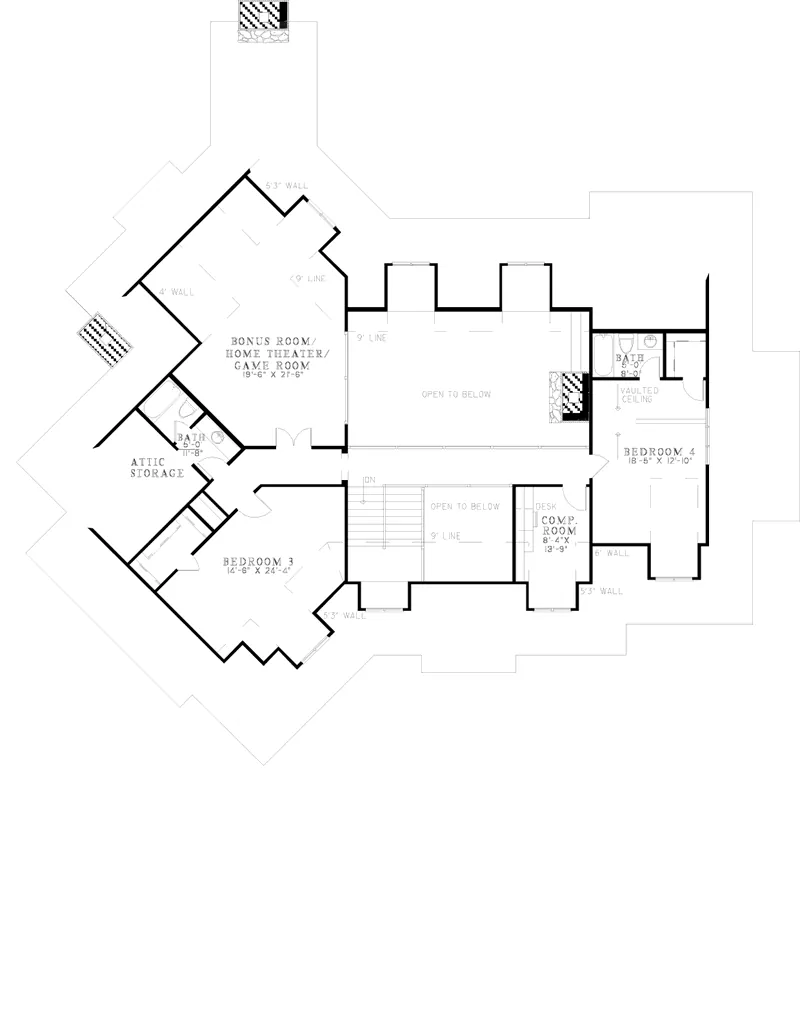 Luxury House Plan Second Floor - Apache Pass Luxury Home 055S-0115 - Search House Plans and More