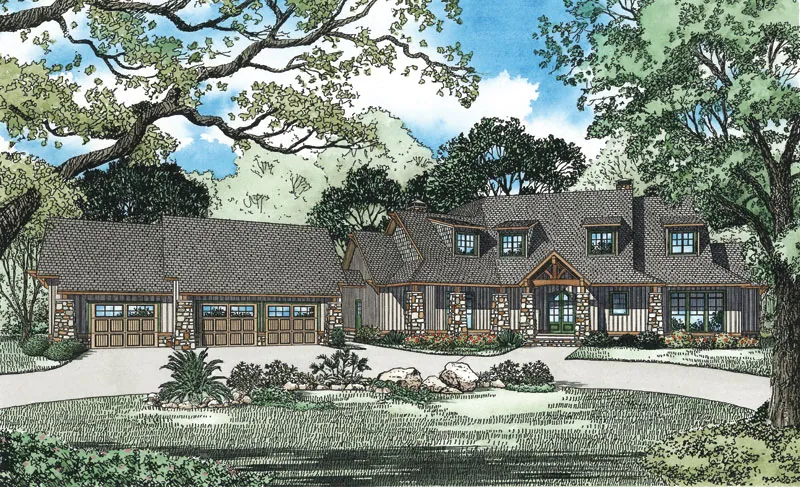 Rustic House Plan Front Image - Apache Pass Luxury Home 055S-0115 - Search House Plans and More