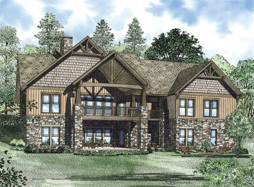 Arts & Crafts House Plan Color Image of House - Masterson Manor Luxury Home 055S-0117 - Shop House Plans and More