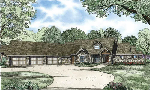 Luxury House Plan Front of Home - Oriole Point Rustic Luxury Home 055S-0119 - Shop House Plans and More