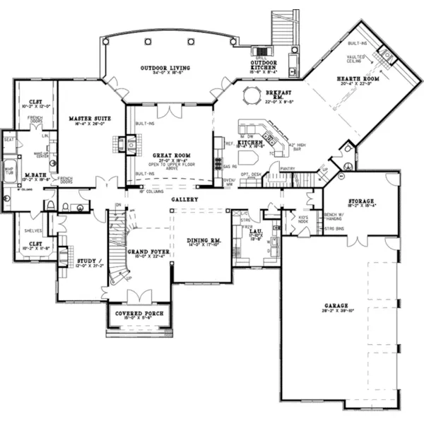 Luxury House Plan First Floor - Loren Manor Luxury Home 055S-0121 - Shop House Plans and More