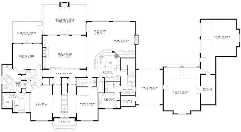 European House Plan First Floor - Hanssen Luxury European Home 055S-0122 - Search House Plans and More