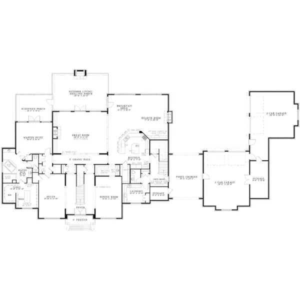 Luxury House Plan First Floor - Hanssen Luxury European Home 055S-0122 - Search House Plans and More