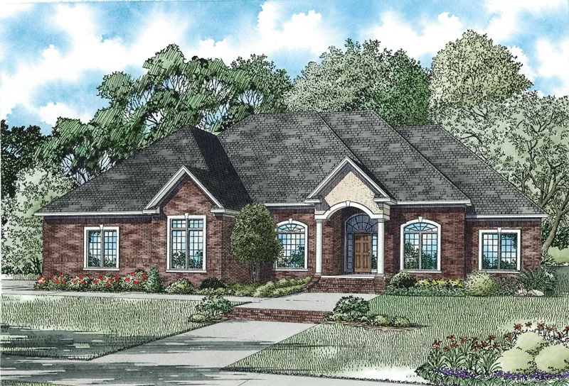 Southern House Plan Front of Home - Leighton Manor Ranch Home 055S-0124 - Shop House Plans and More