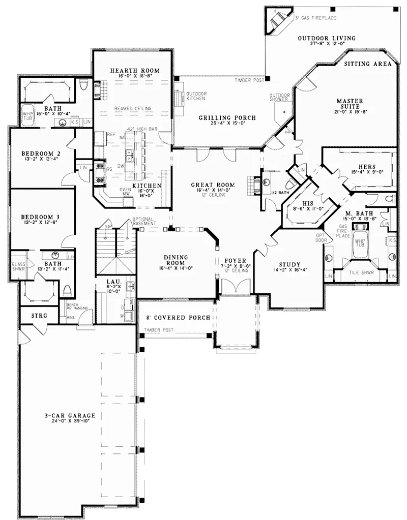 Luxury House Plan First Floor - Gates Manor Luxury Home 055S-0126 - Search House Plans and More