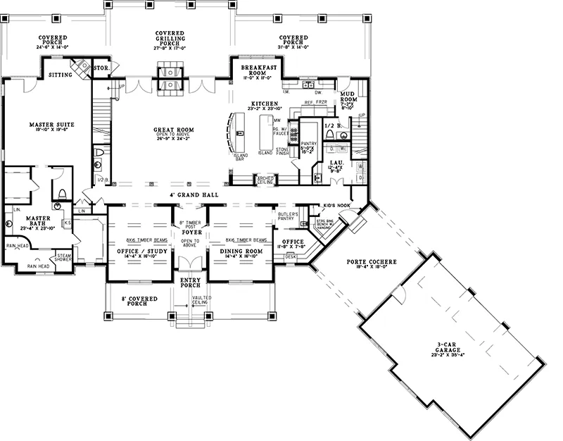 Luxury House Plan First Floor - 055S-0128 | House Plans and More