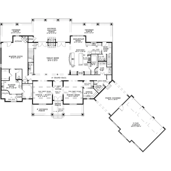 Luxury House Plan First Floor - 055S-0128 | House Plans and More