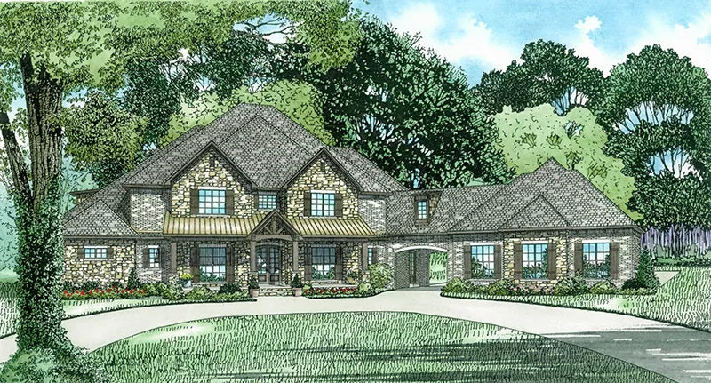 European House Plan Front of Home - 055S-0128 | House Plans and More
