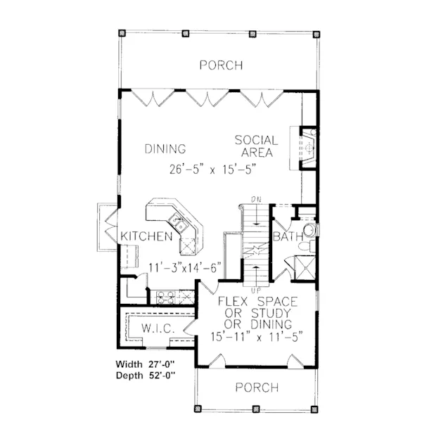 Vacation House Plan Second Floor - Weintraub Narrow Lot Home 056D-0006 - Shop House Plans and More